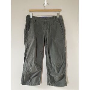 Kuhl Pants Womens 6 Gray Free Range Cargo‎ Capri Cotton Nylon Hiking Embroidered